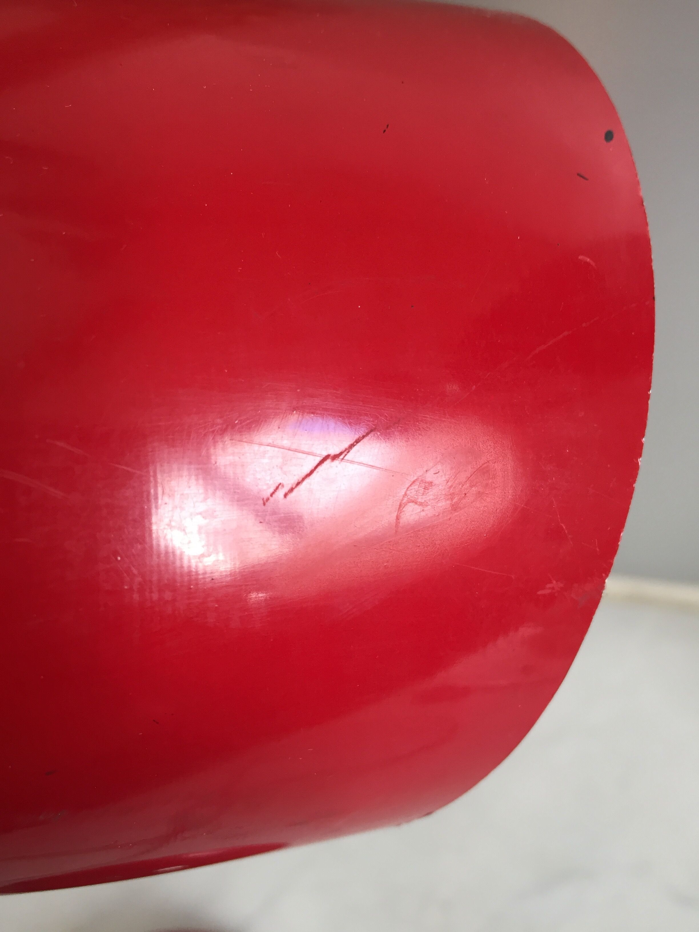 Bauhaus lamp lacquered metal red&flexible chrome/c1950/vintage design