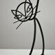 Black Painted Metal Cat Candle Holder, Snuffer & Original Label by Gunnar Ander for Ystad-Metall, Sweden, 1950s/60s