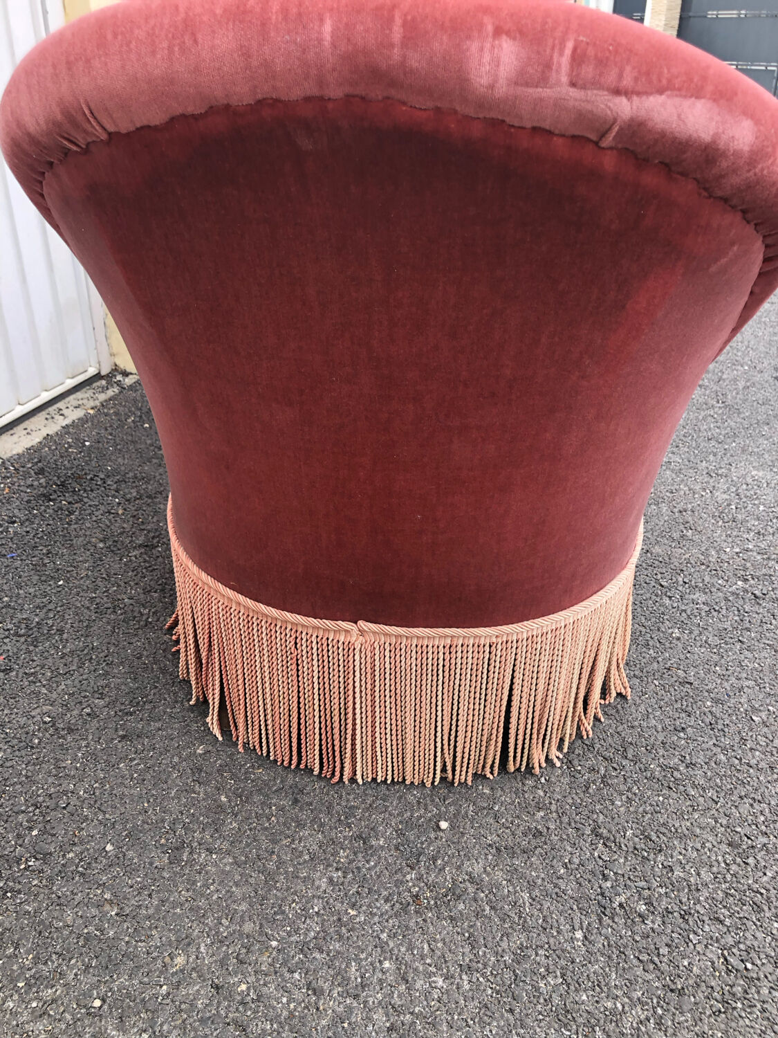 Paire de crapauds vintage en velours rose