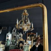 Louis philippe period fireplace mirror in golden wood (1m88x1m03) 19th century