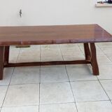 Vintage Scandinavian Brutalist Elm Farmhouse Table