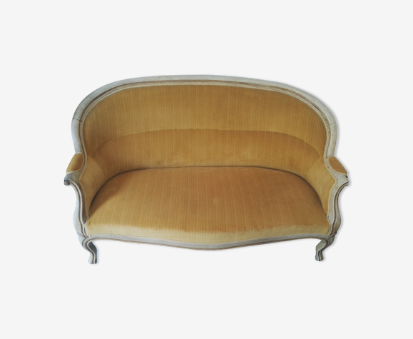 Canapé corbeille Louis Philippe moutarde