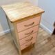 Beige and pale pink revamped 4-drawer bedside table
