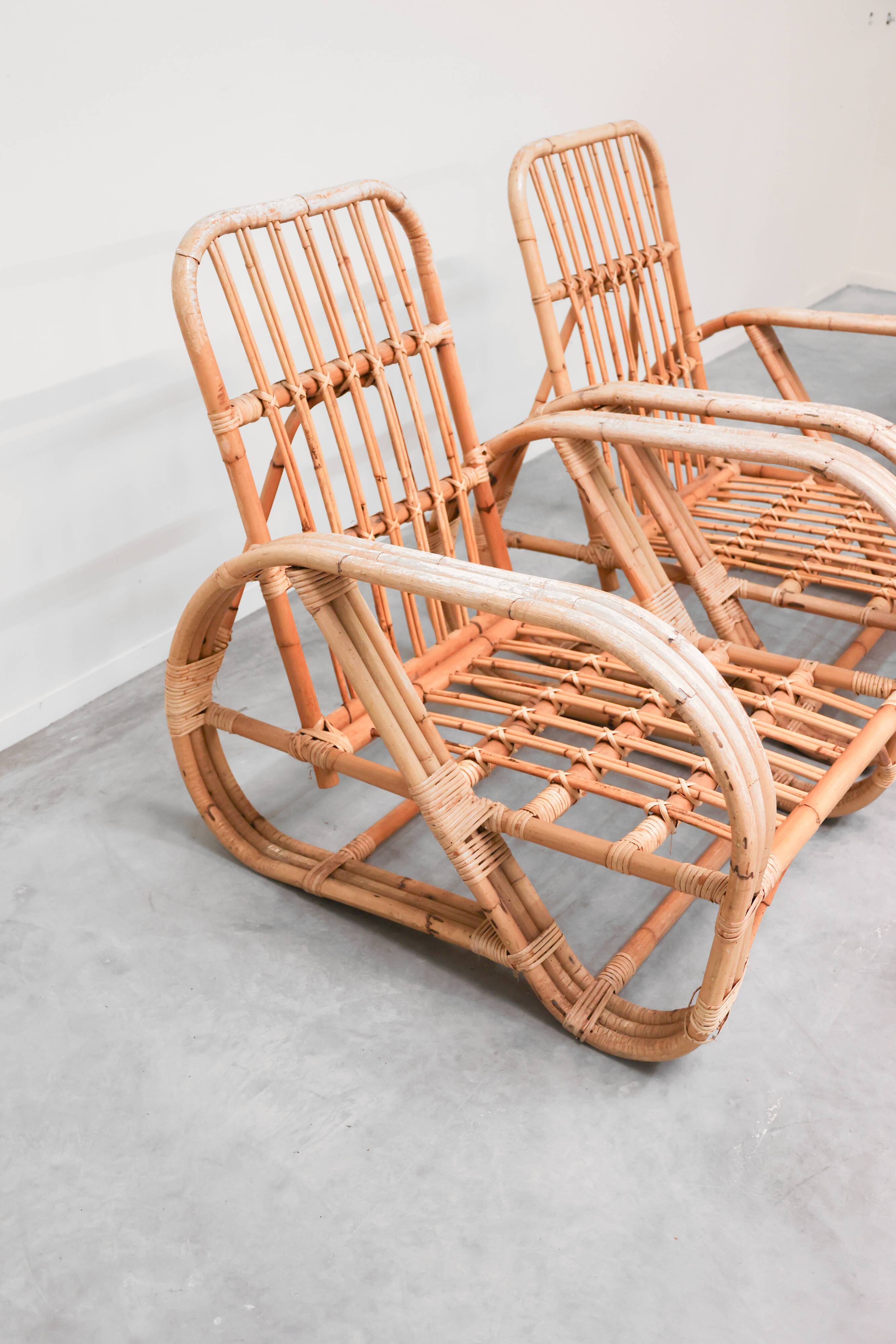 Vintage Rattan Lounge Set