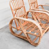 Ensemble de salon en rotin vintage