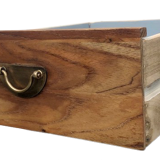 Wooden drawer brass handle
