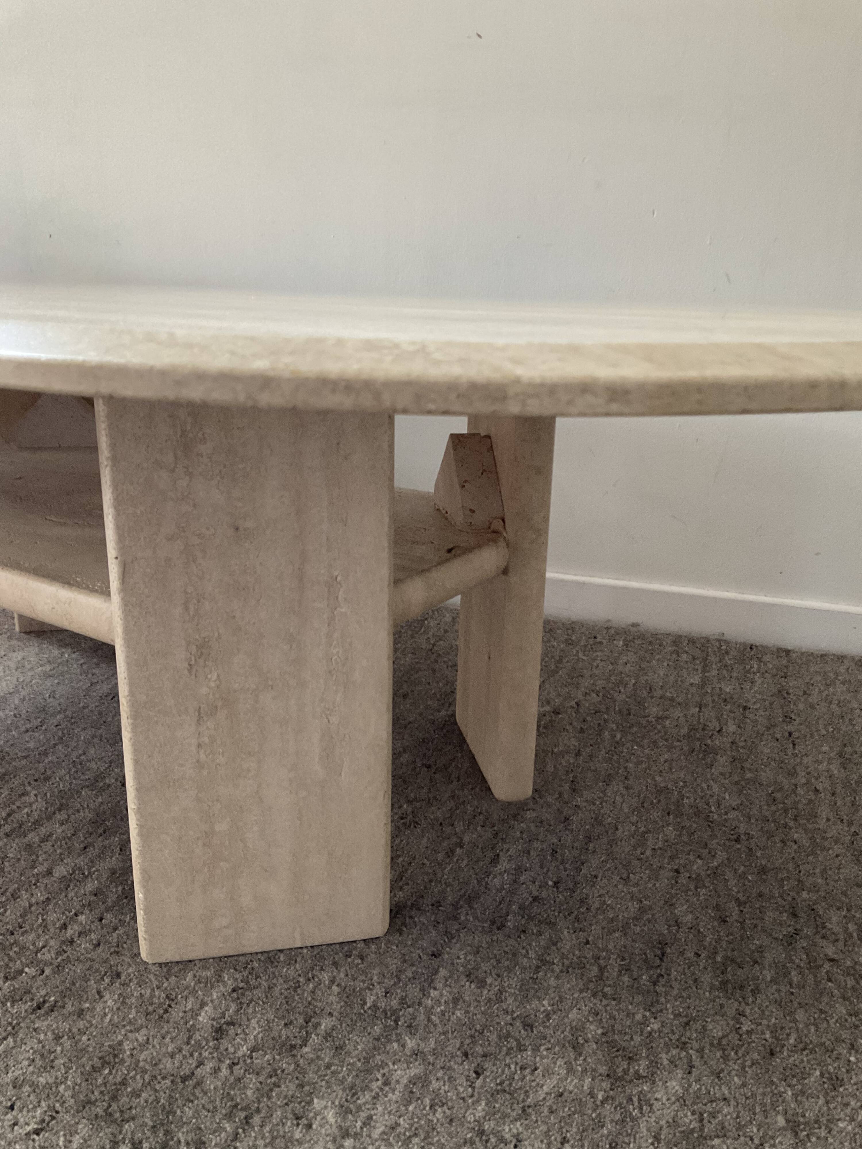 Vintage coffee table in travertine 70s