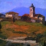 Painting of the town of castellar " Frédéric Léon Deshayes (1883-1970)"