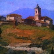 Painting of the town of castellar " Frédéric Léon Deshayes (1883-1970)"