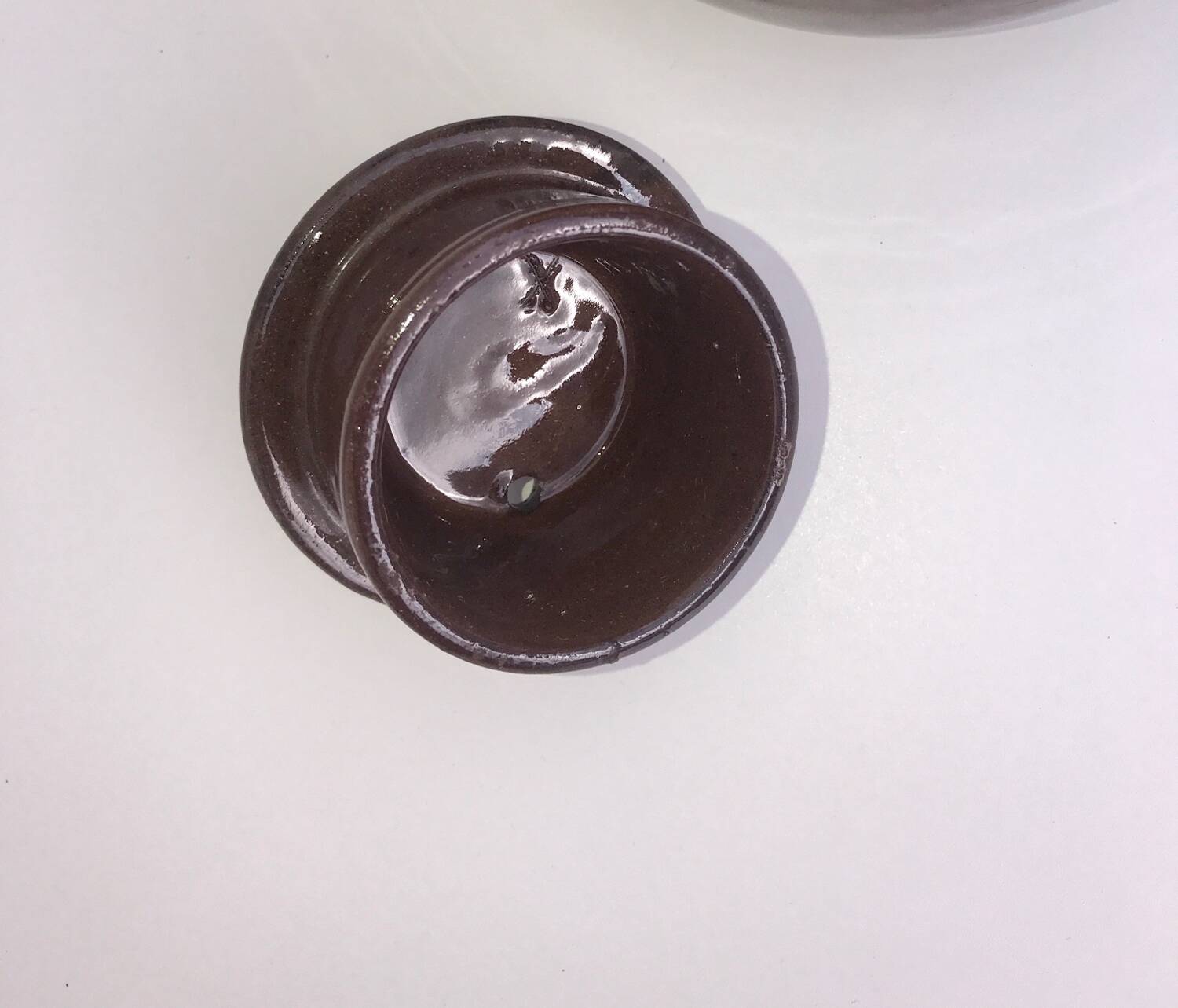 A brown England teapot