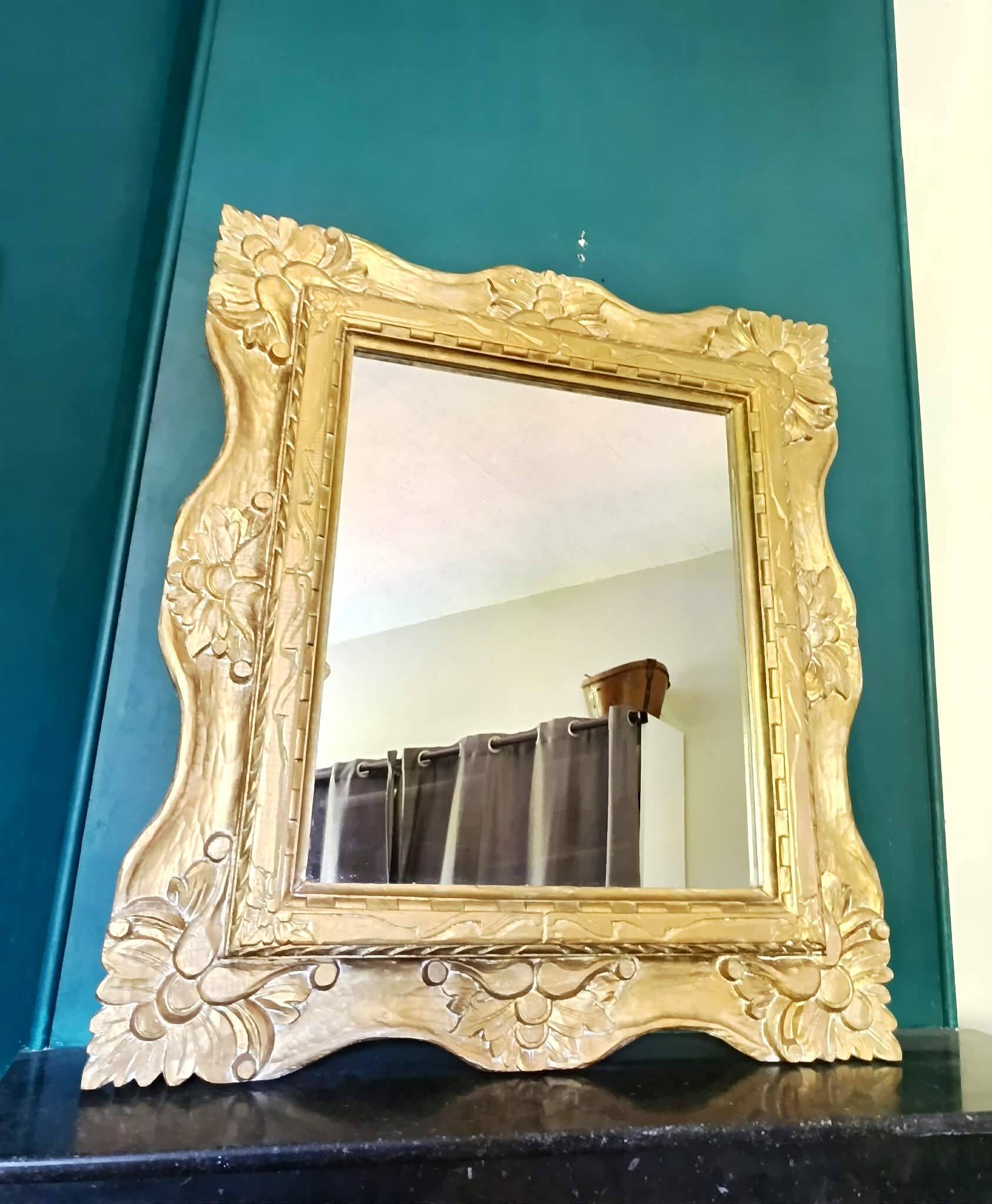 Large gilded wooden mirror