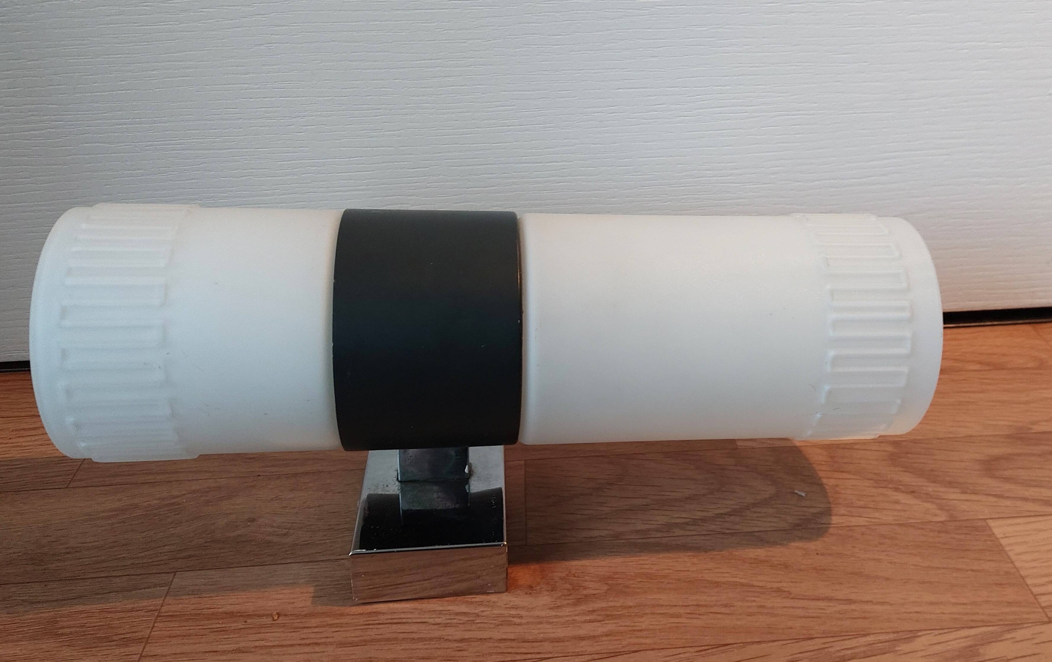 Large vintage cylindrical mid-century wall light.