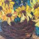 Basket of sunflowers, knife oil