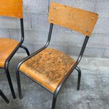 Set of 4 vintage school chairs