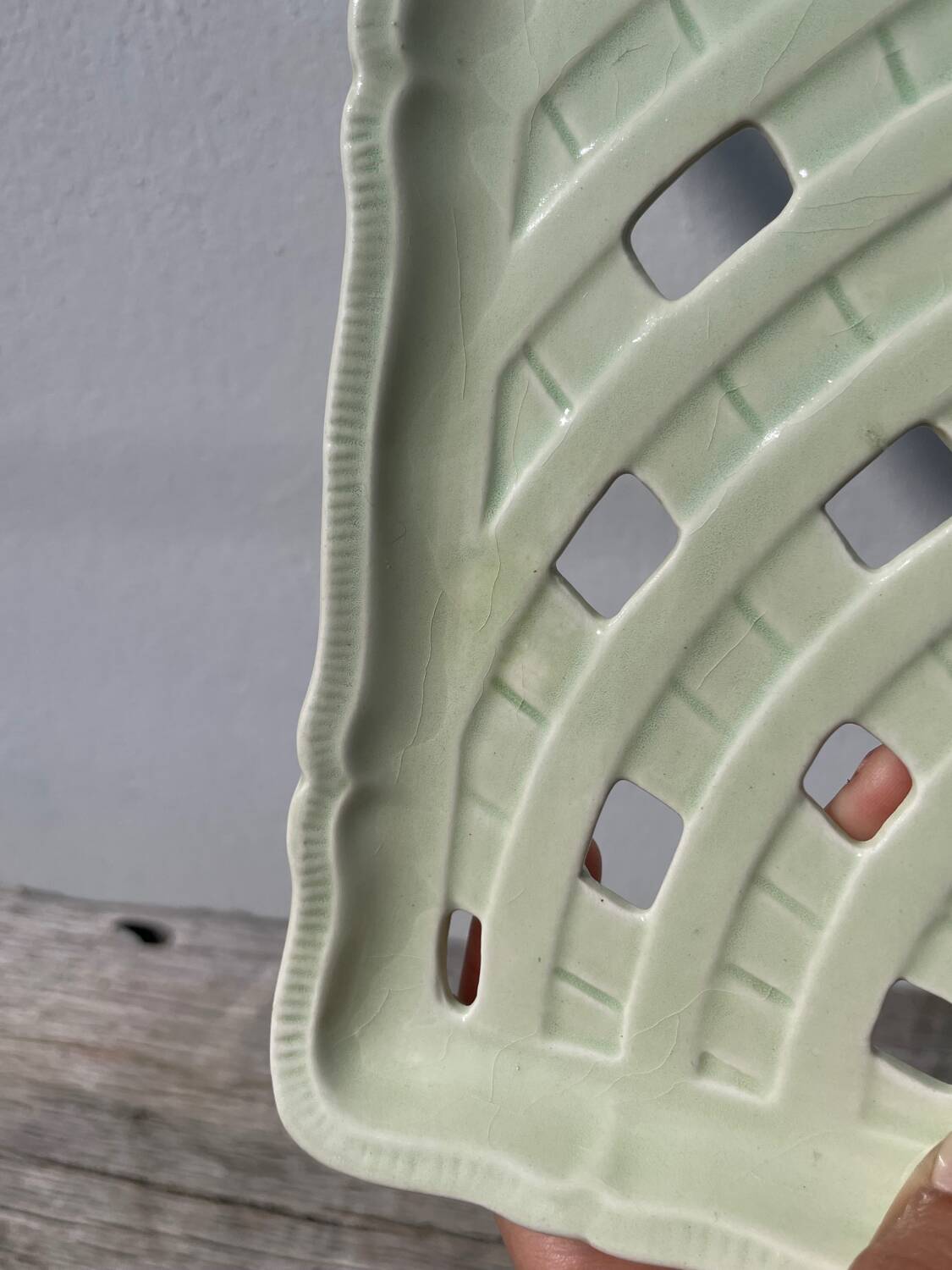 Sarreguemines ceramic braided dish