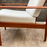 Pair of Scandinavian armchairs "PJ56" with high back by Grete Jalk for Poul Jeppesen