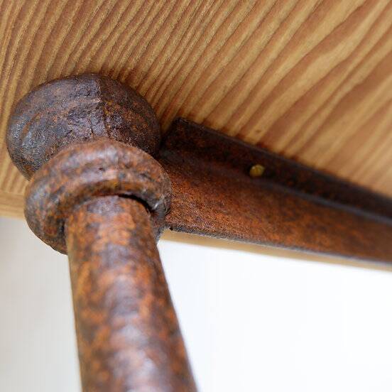 Wooden and metal shelf