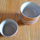 Lot of 4 bowls in sandstone and shiny grey inside
