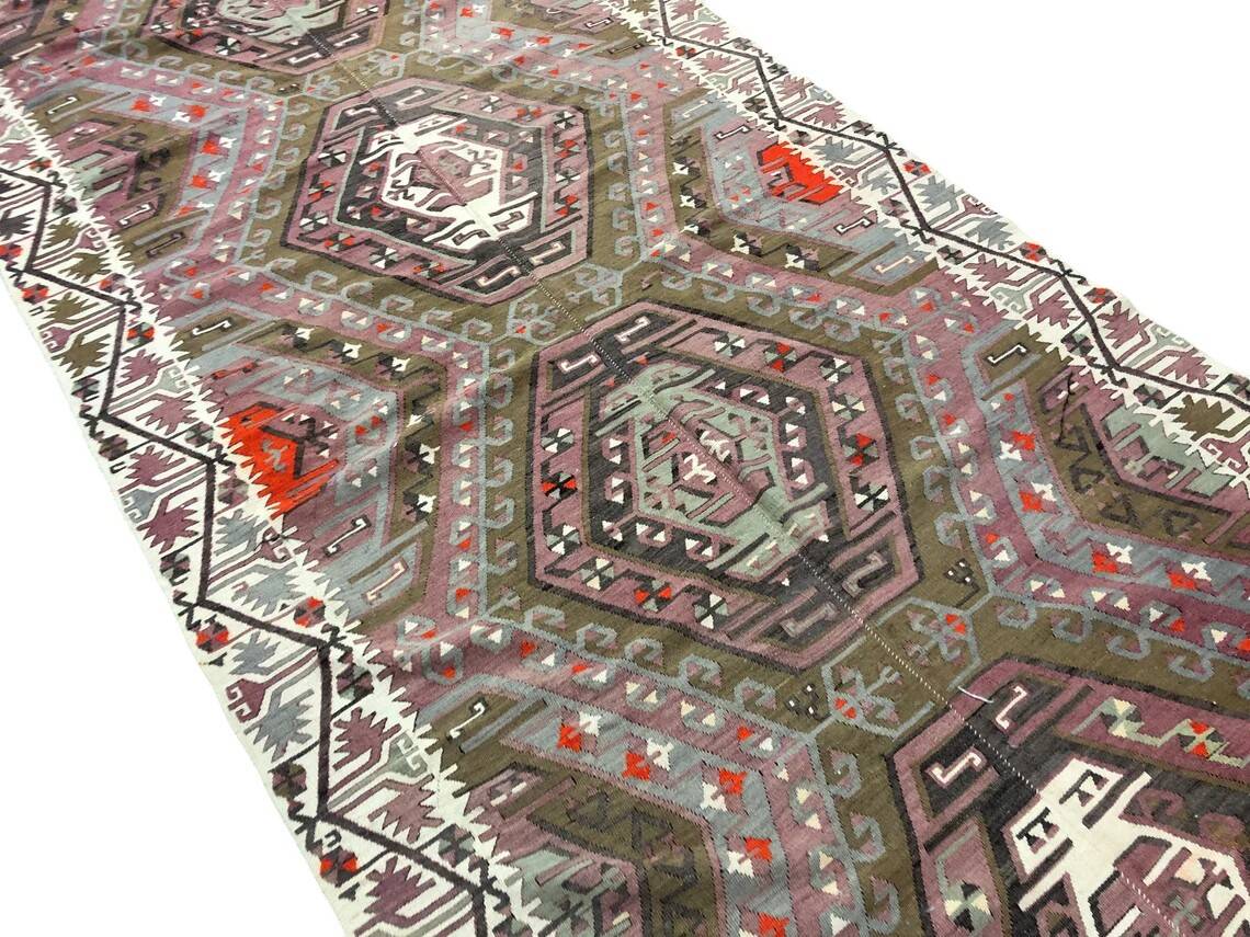 Turkish Oversize Anatolian Kilim Rug