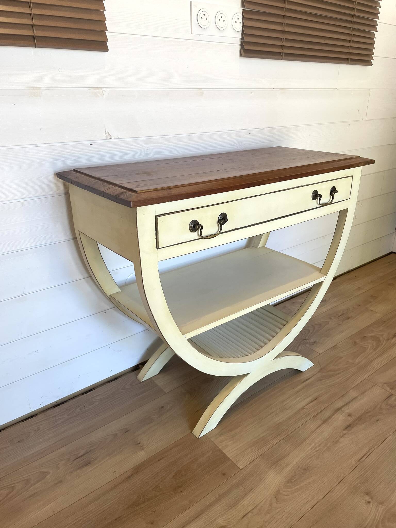Vintage Style Directoire Console Table / Patinated Centre Table - Legs in