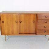 William watting wallnut & brass sideboard for fristho, 1955, denmark
