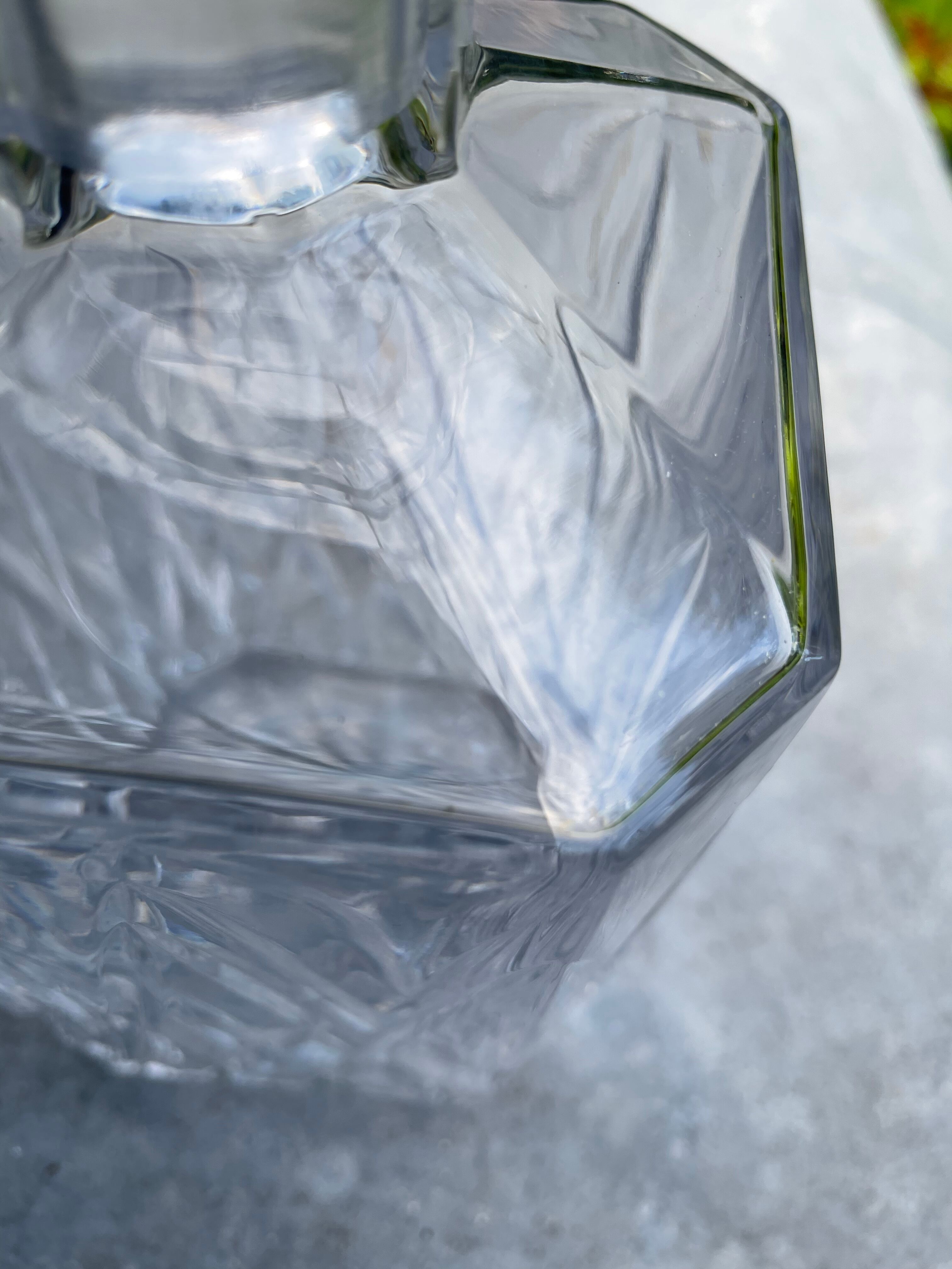 Chissed crystal whiskey decanter