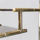 Showcase metal gilded smoked glass 70s vintage modern