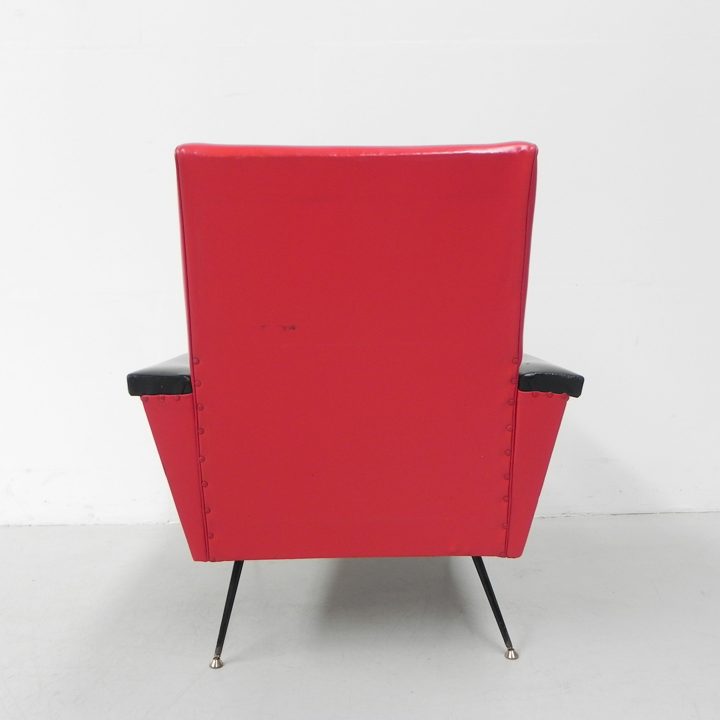 Vintage skai armchair with armrests