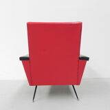 Vintage skai armchair with armrests