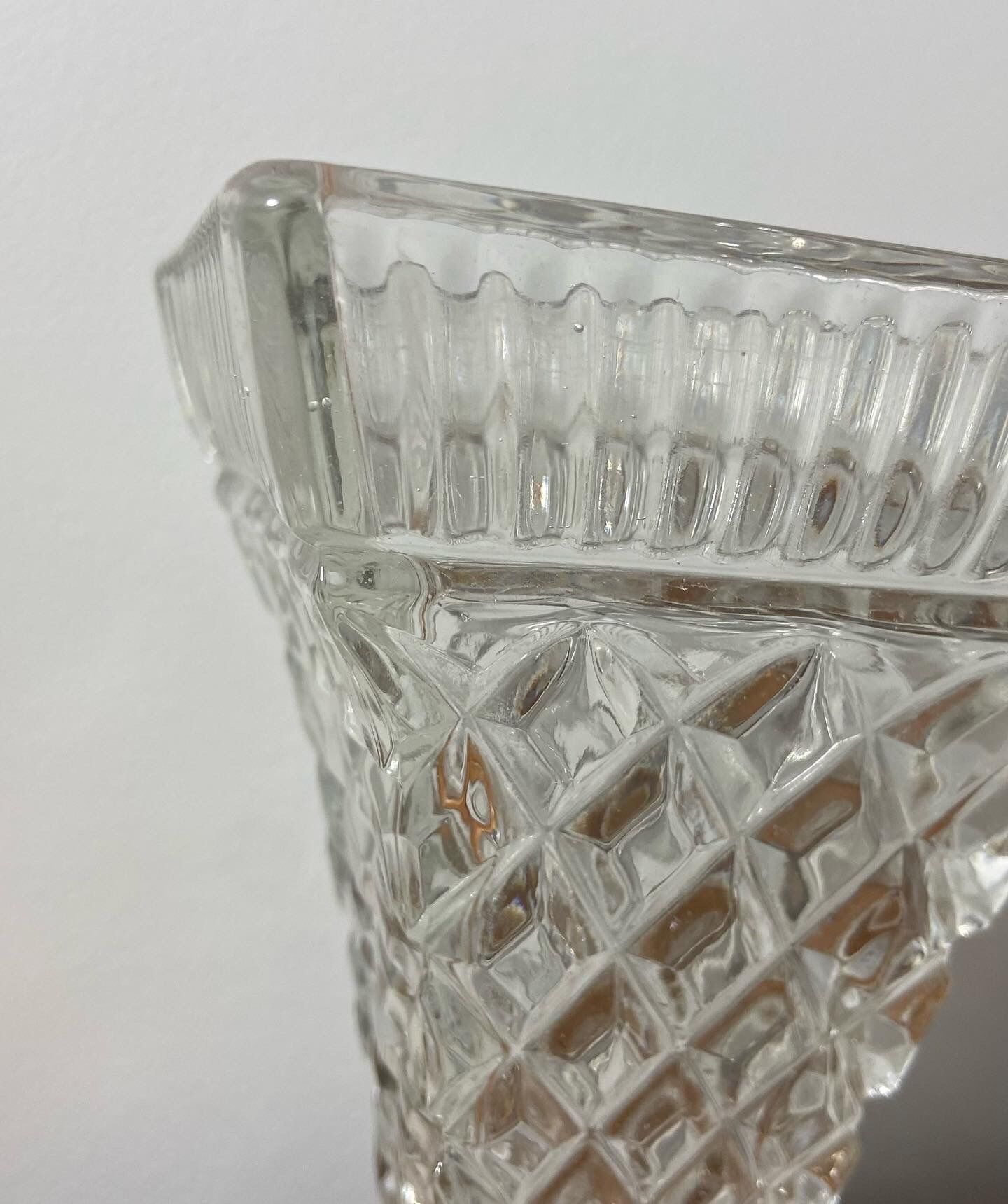 Vintage pressed molded glass vase 1960