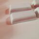 Set of 6 vintage knife holders in white and pink ceramic