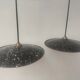2 enamelled sheet metal suspensions
