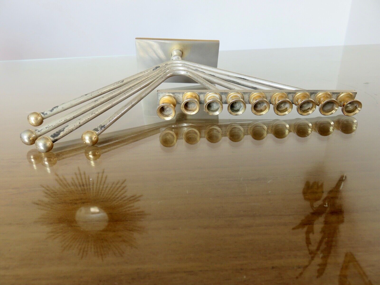 Menorah hanukkah candle holder with 9 candles design Korem 1970