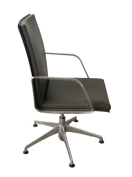Set of Matteo Grassi designer armchairs – MIZAR Collection – Grey leather