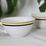 Set of 4 ceramic cups, bistro type, French manufacture