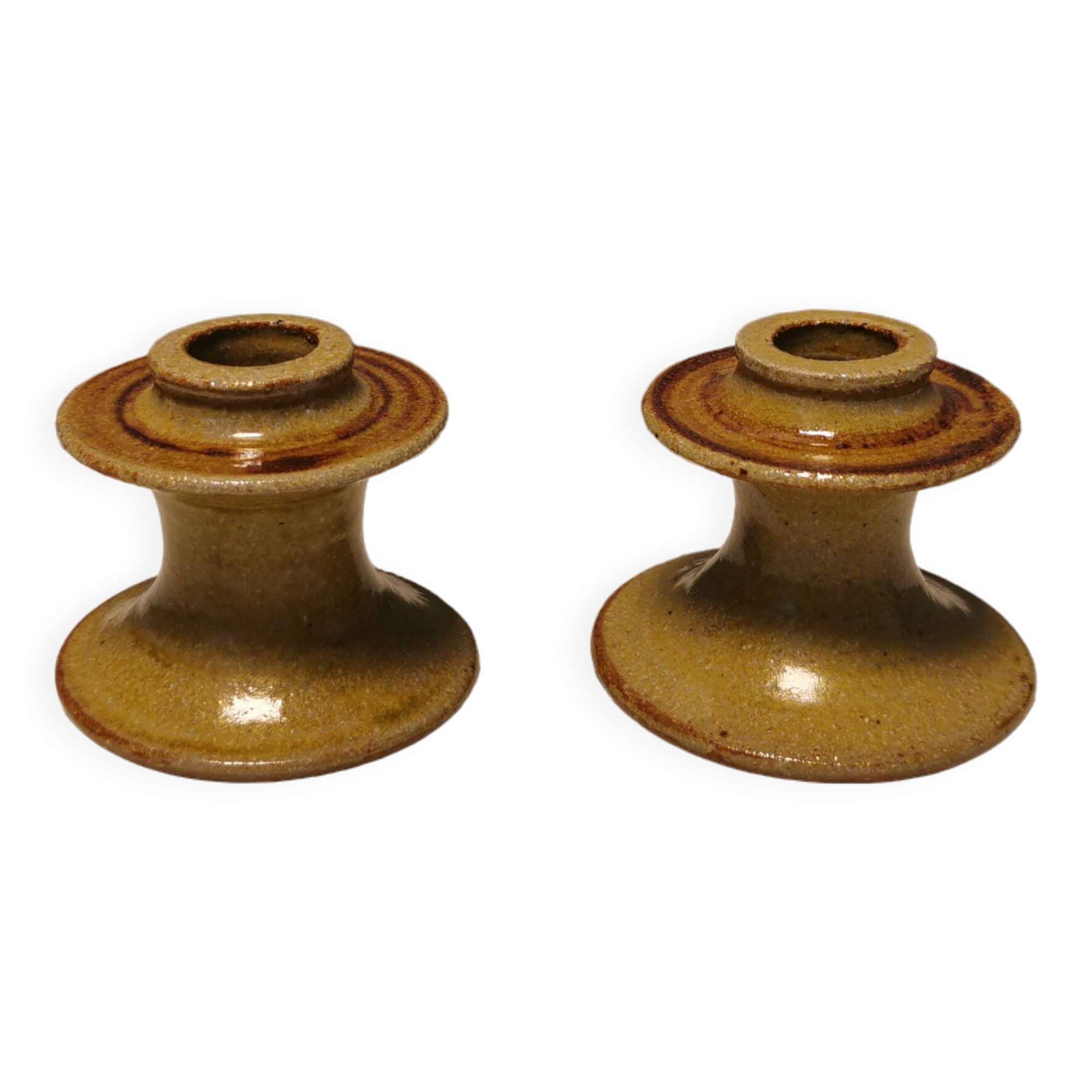 A set of ceramic candlesticks by L.Hjort Denmark 1970s.