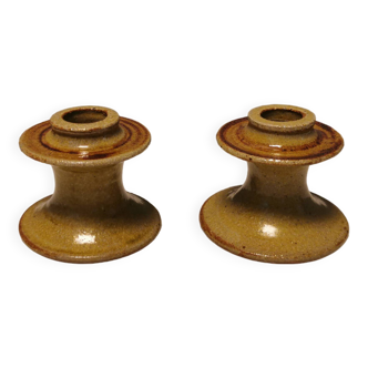 A set of ceramic candlesticks by L.Hjort Denmark 1970s.