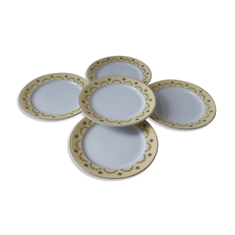 Lot de 5 assiettes plates luneville modèle monaco