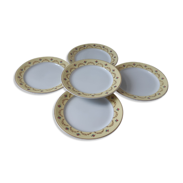 Lot de 5 assiettes plates luneville modèle monaco