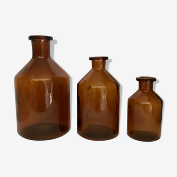 Lot of 3 apothecary bottles