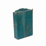 Vintage blue mural showcase old teck patina and piece of origin india