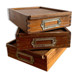 Wooden storage boxes 3 set, 1950