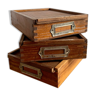 Wooden storage boxes 3 set, 1950