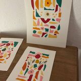 Collage papier fleurs
