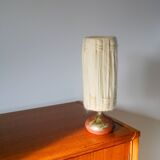 Scandinavian lamp in glazed sandstone and wool lampshade, 1970