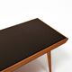 Table basse Tchécoslovaque 1960s, plateau verre noir