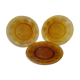 4 flat plates amber glass 70's