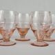 5 pink glass wine glasses