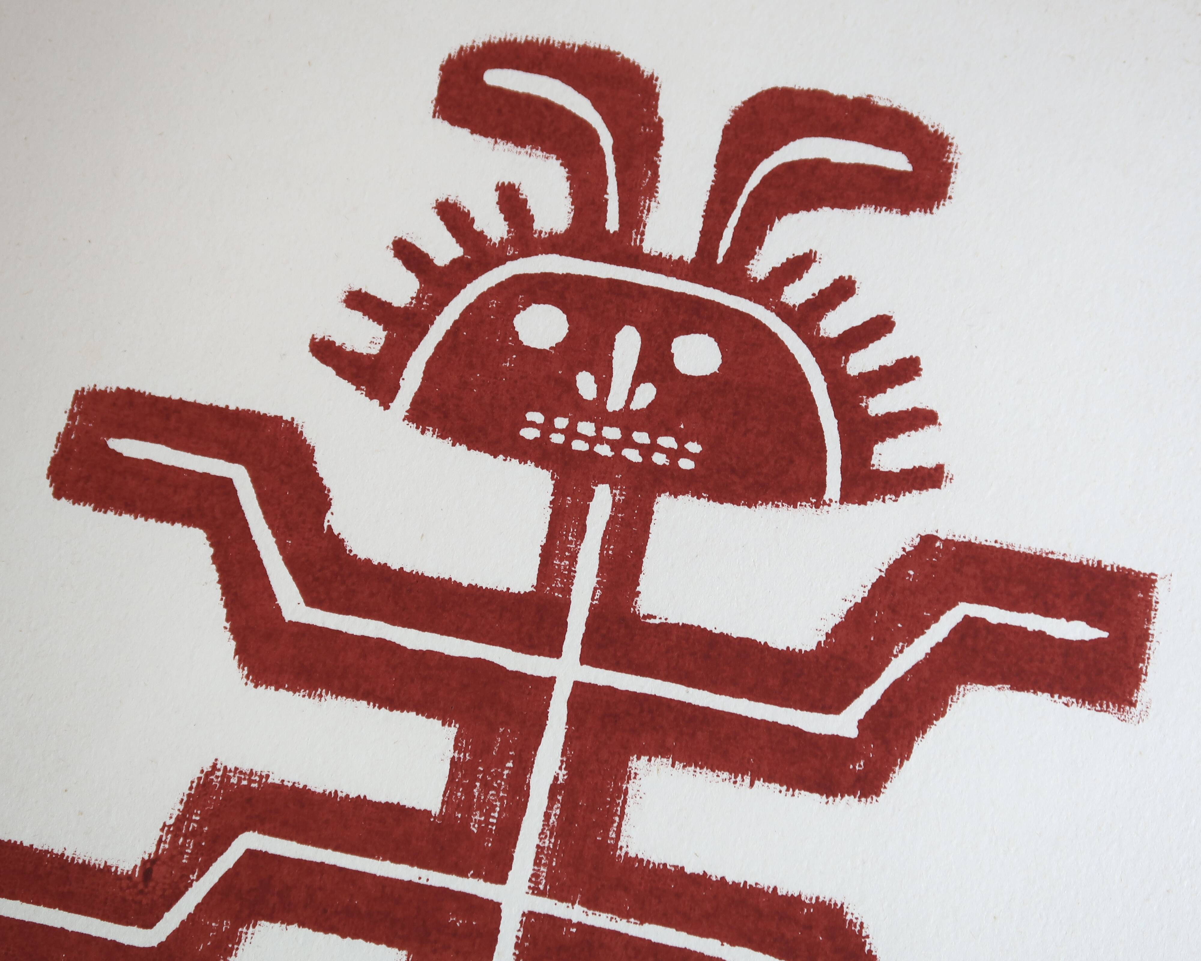 Original Pre-Columbian print, 1960s