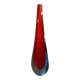 Drop vase glass sommerso red blue Murano style Flavio Poli 29 cm